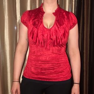 Heartsoul: red top ❤️ with ruffles & clasp